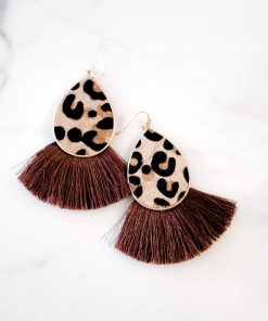 Leopard Fringe Earrings