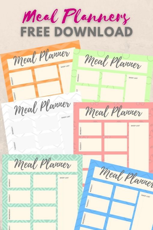 Friday Freebie: Meal Planners to Print - LUCIANA COUTO