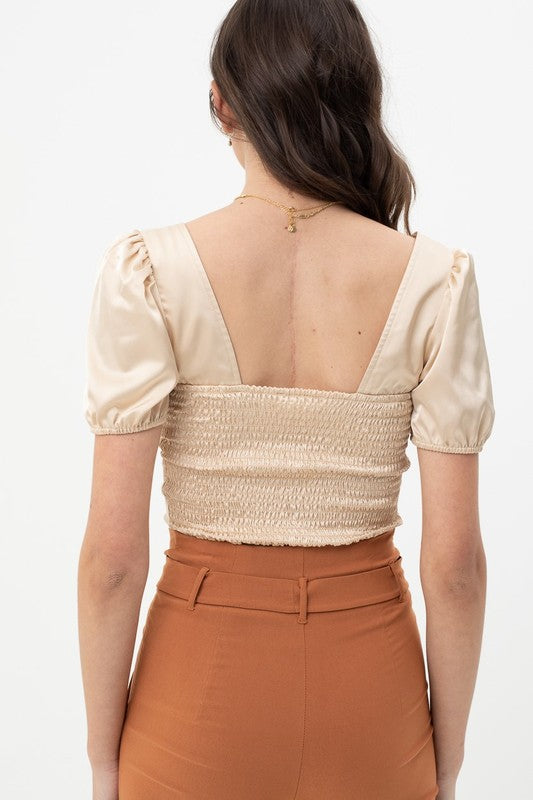 Forever Romantic Crop Top in Champagne